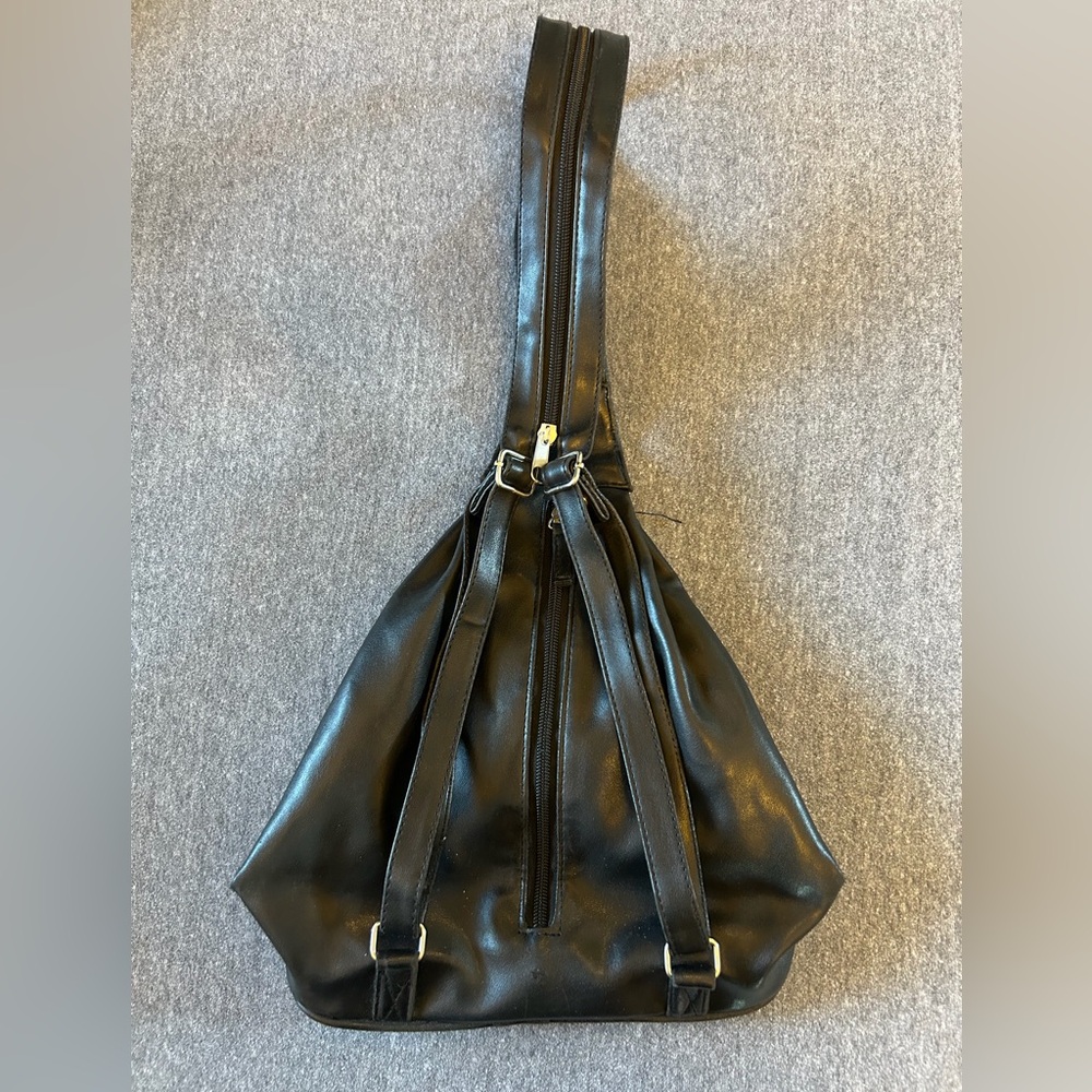 Bellini Black Leather Backpack - image 2